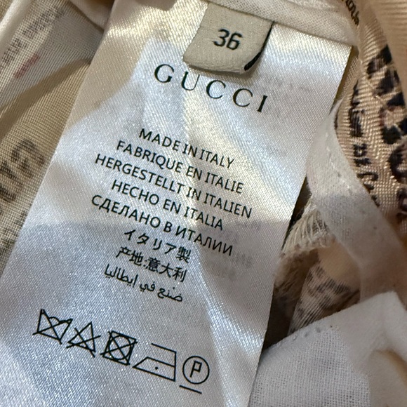 GUCCI Off-White Invite Stamp Silk Pants - Picture 5 of 16